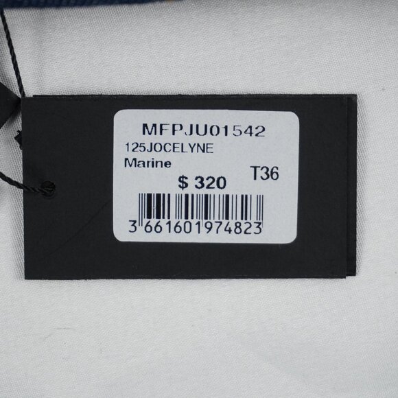 Maje Short Denim Pleated Skirt with Lining in Marine Blue Size 36 (NWT) - Picture 9 of 13